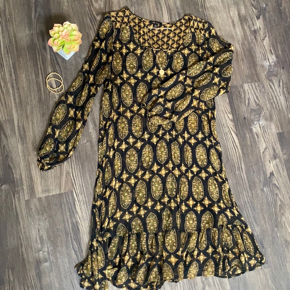 Ella Moss long sleeve ruffled dress